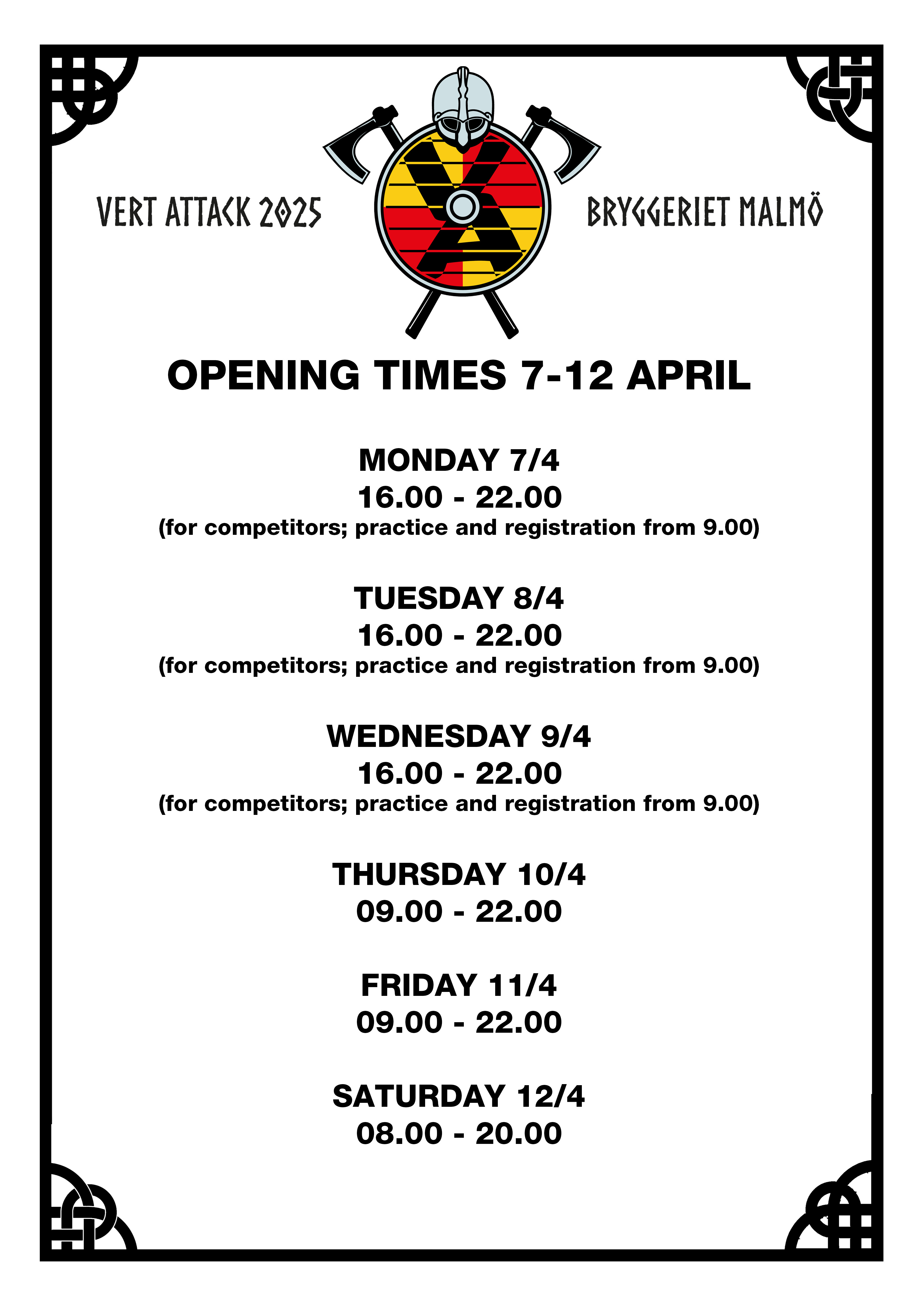 Opening times new