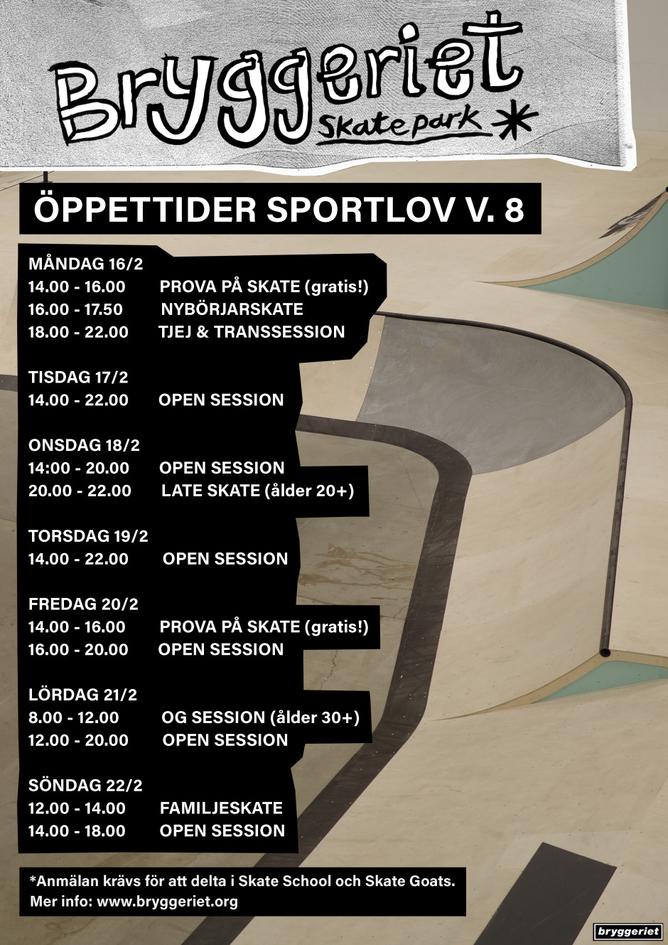 bryggeriet opening sportlov 2026